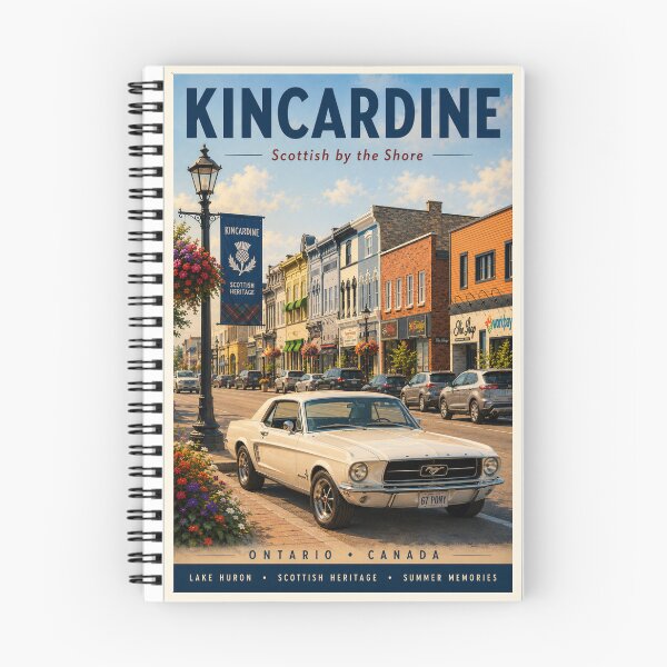 Item preview, Kincardine Ontario Travel Poster | Scottish by the Shore | Lake Huron Beach Town | Modern Vintage Wall Art designed and sold by greatlakesimage.