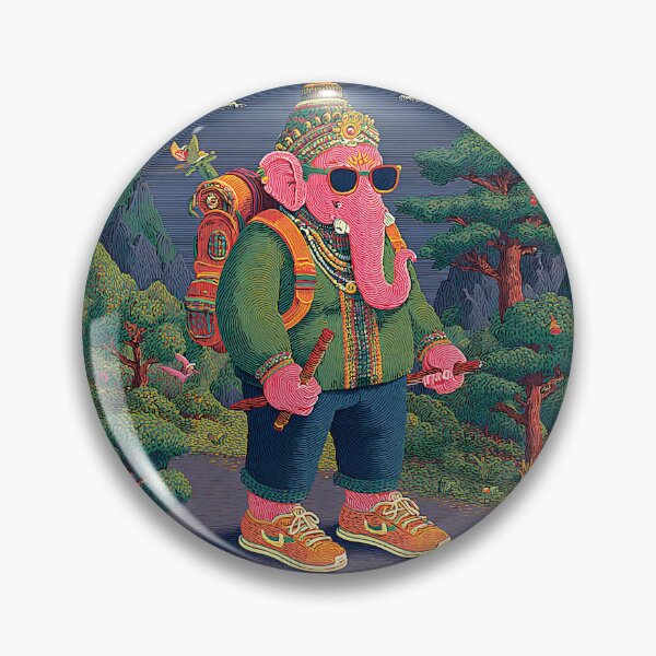 Item preview, Cool Streetwear Pink Elephant Hiker Forest Pop Art designed and sold by PANNARUK THAILAND.