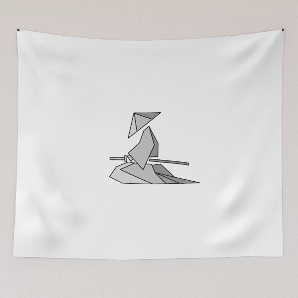 Item preview, Origami Samurai Geometric Folded Paper Warrior Art designed and sold by Macias123.