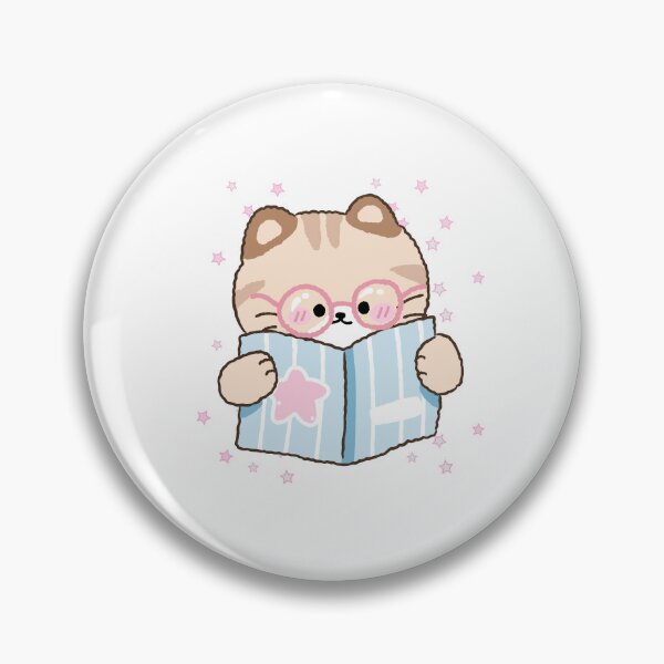 Item preview, Cute Kawaii Cat Reading Book Pastel Chibi Kitten designed and sold by Kidix Arts.