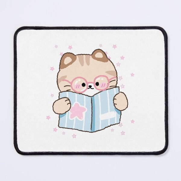 Item preview, Cute Kawaii Cat Reading Book Pastel Chibi Kitten designed and sold by Kidix Arts.