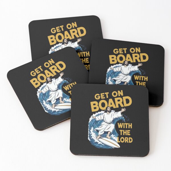 Item preview, Get On Board With The Lord Vintage Surfing Jesus Graphic designed and sold by haitrieuic96.
