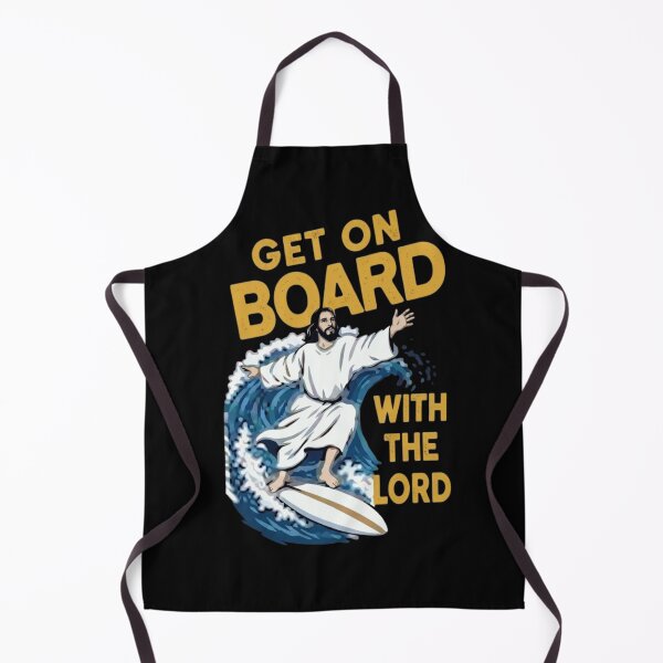 Item preview, Get On Board With The Lord Vintage Surfing Jesus Graphic designed and sold by haitrieuic96.