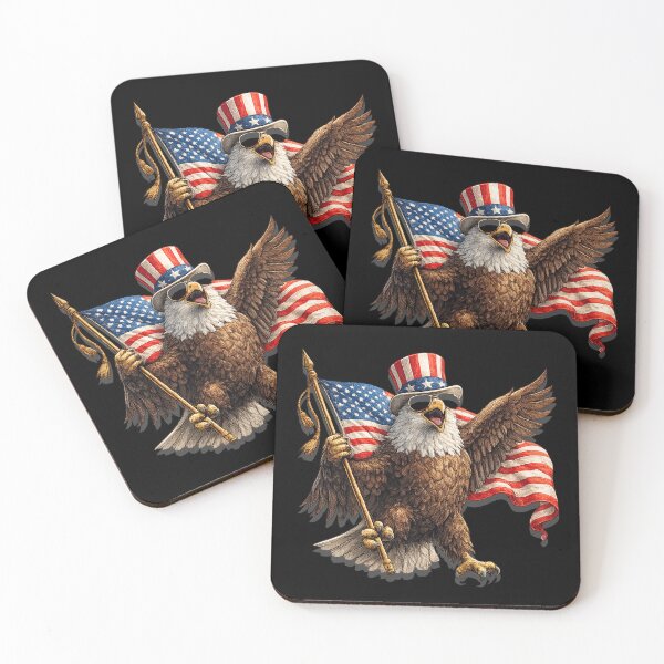 Item preview, A patriotic bald eagle waving the American flag | Freedom celebrations in the USA designed and sold by Ach&Koor.