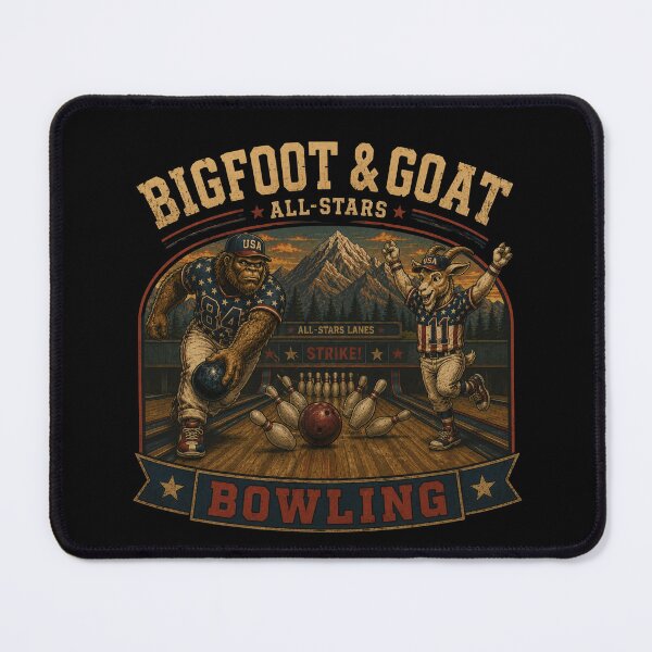 Item preview, Bigfoot & Goat All-Stars – Bowling Strike designed and sold by NicheBloom.