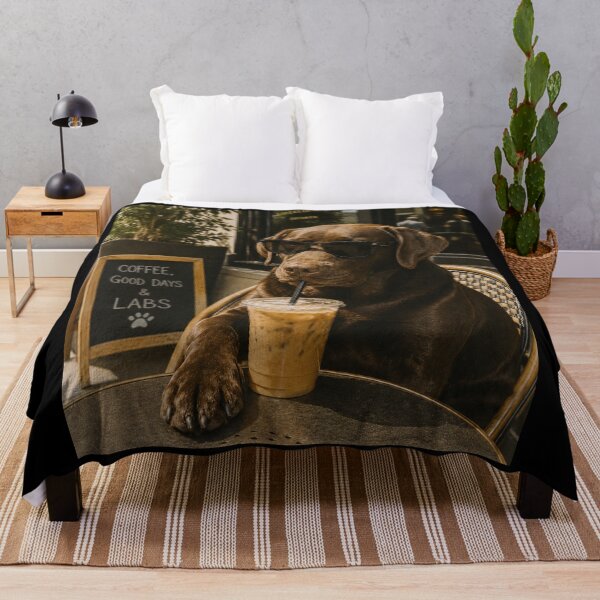Item preview, Funny Dog Cafe , Cool Labrador with Sunglasses Drinking Iced Coffee designed and sold by will freed18.