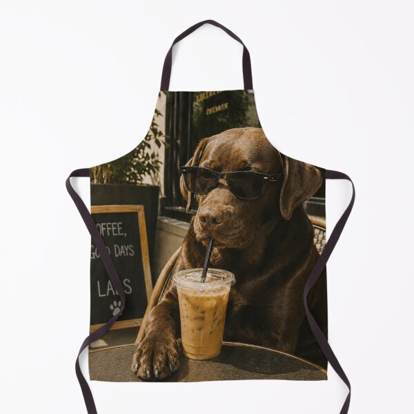 Item preview, Funny Dog Cafe , Cool Labrador with Sunglasses Drinking Iced Coffee designed and sold by will freed18.