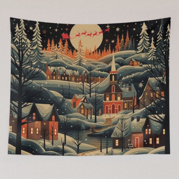 Item preview, Magical Christmas Village With Santa And His Sleigh designed and sold by GaffaDesigns.