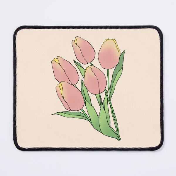 Item preview, Lovely Hand-Drawn Pink Tulip Bouquet Art designed and sold by ubborn.