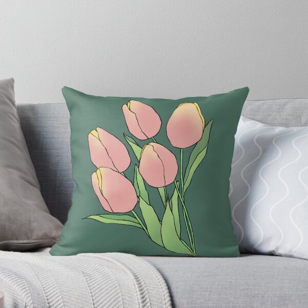 Item preview, Lovely Hand-Drawn Pink Tulip Bouquet Art designed and sold by ubborn.