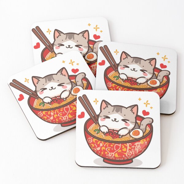 Item preview, Cute Cat in Ramen Bowl  designed and sold by redblink store.
