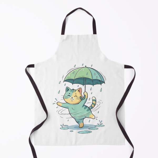 Item preview, Cute Cat Dancing In The Rain With Umbrella designed and sold by Amir Faysal.