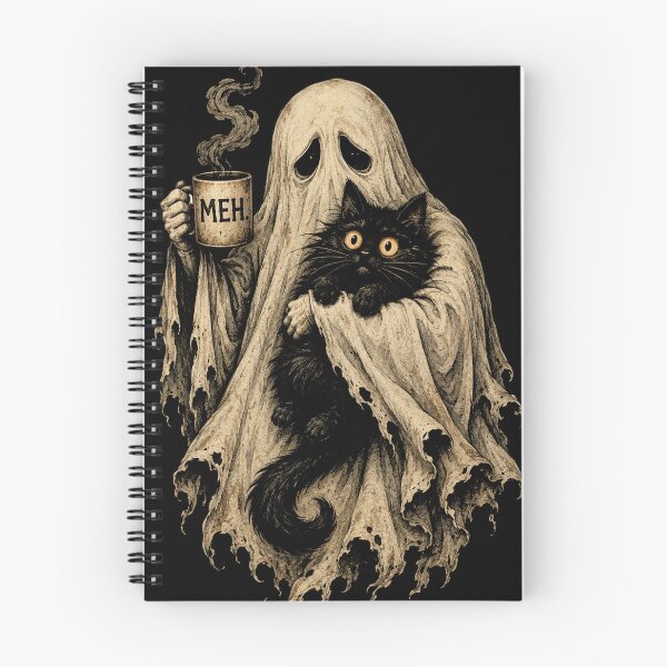 Item preview, Ghost Cat Spooky Black Cat Funny Halloween Coffee Lover designed and sold by will freed18.