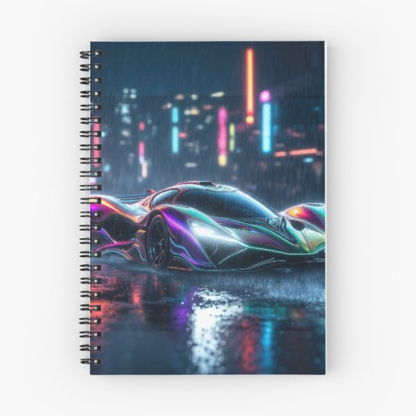 Item preview, Cyberpunk Organic Hypercar - Neon Rain Cityscape Art designed and sold by Nexus Space.