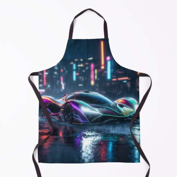 Item preview, Cyberpunk Organic Hypercar - Neon Rain Cityscape Art designed and sold by Nexus Space.