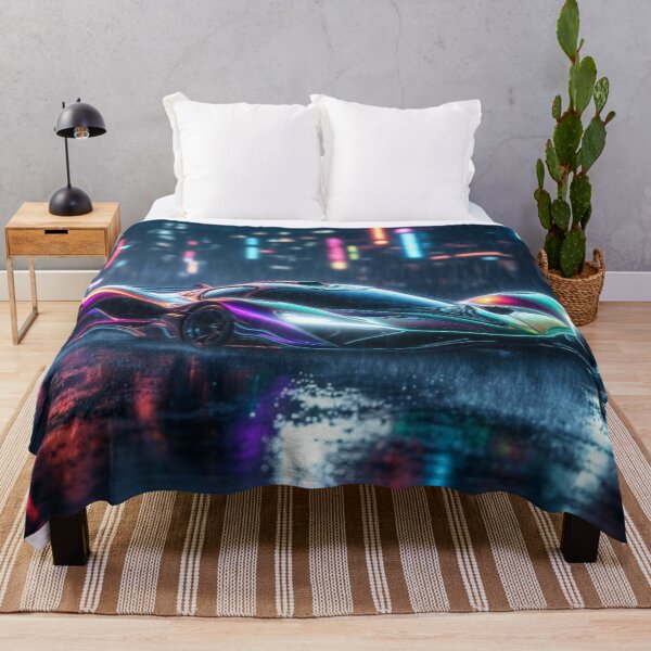 Item preview, Cyberpunk Organic Hypercar - Neon Rain Cityscape Art designed and sold by Nexus Space.
