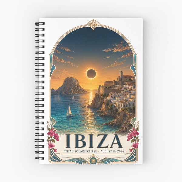 Item preview, Ibiza Spain Total Solar Eclipse 2026 Vintage Travel Poster designed and sold by Print Loft.