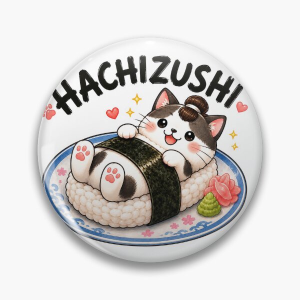 Item preview, HACHIZUSHI | Cute Tuxedo Cat Sushi Sticker | Kawaii Japanese Food Art designed and sold by ComKomuJapan.