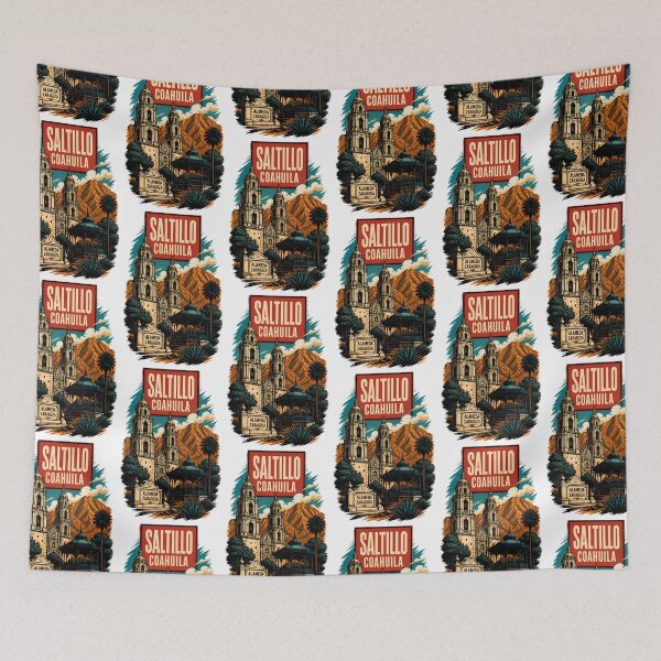 Item preview, Saltillo Coahuila, Mexico Vintage Travel Tourism Art designed and sold by TravelersGems.
