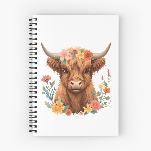 Item preview, Highland Cow with Flower Crown designed and sold by redblink store.