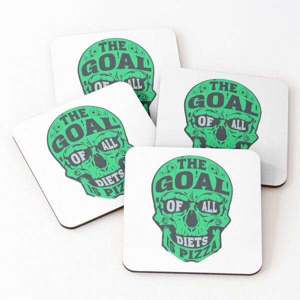 Item preview, The Goal of All Diets Is Pizza Funny Skull T-Shirt | Pizza Lover Graphic Tee designed and sold by QuirkyCloud Designs.