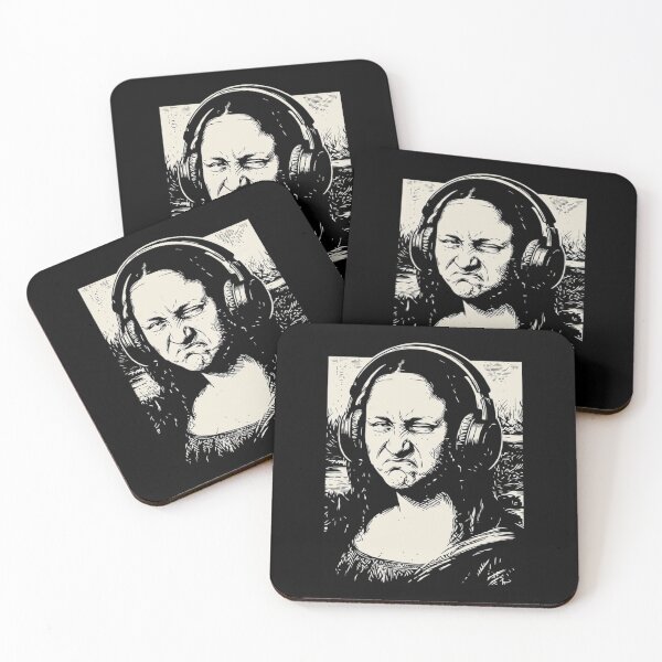 Item preview, Funny Mona Lisa Bass Face Headphones EDM Music Producer Parody designed and sold by haitrieuic96.