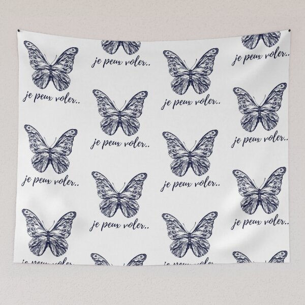 Item preview, Puedo volar - regalos populares del tema de los amantes de las citas en francés (azul oscuro) designed and sold by RebelliousRosee.