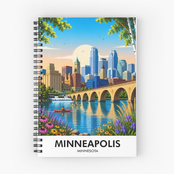 Item preview, Minneapolis Minnesota Retro Travel Print designed and sold by HomeLivingCo.