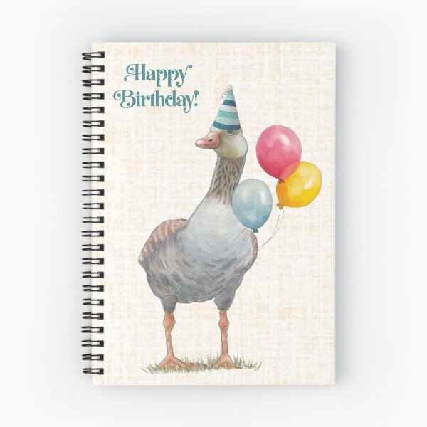 Item preview, Party Goose with Balloons and Party Hat Illustration, Happy Birthday designed and sold by JoyfulWhimsy.