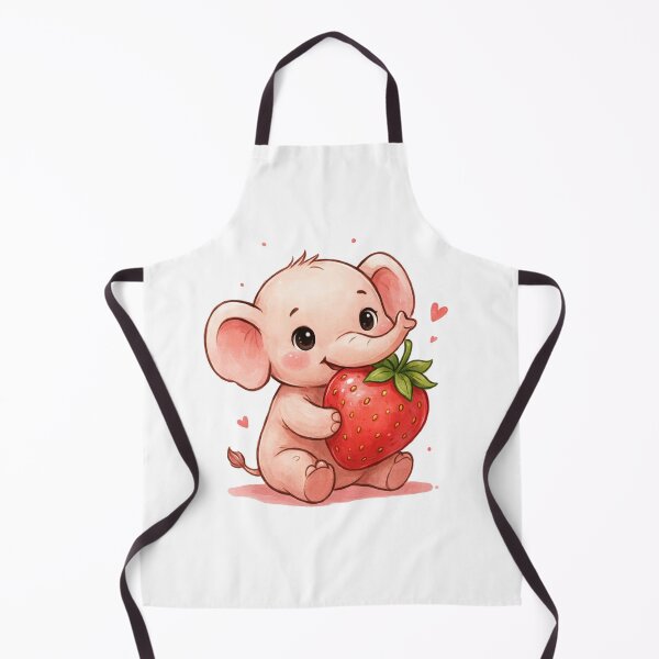 Item preview, A Sweet Baby Elephant - Holding Strawberry Kawaii designed and sold by DigitfanStudio.