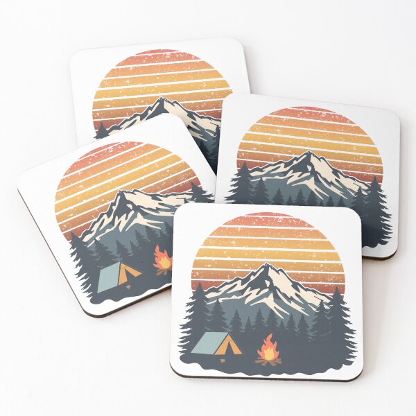 Item preview, Retro Mountain Camping Scene designed and sold by redblink store.