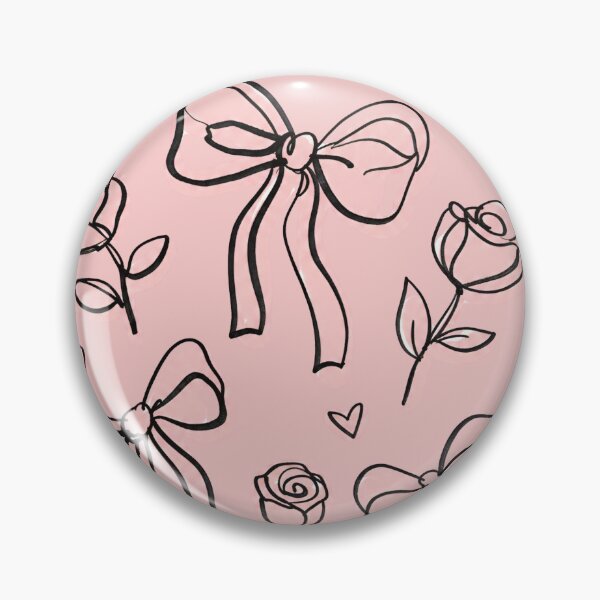 Item preview, Elegant Coquette Bows and Roses Pattern - Minimalist Black Ink Line Art designed and sold by ranivibes008.