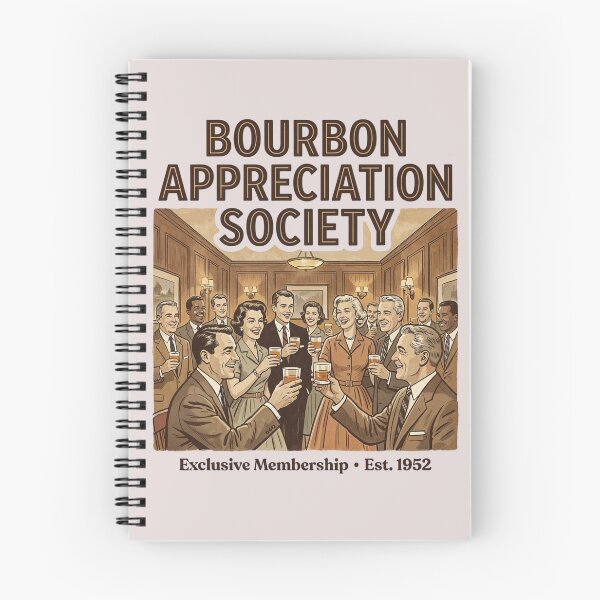 Item preview, Bourbon Appreciation Society | Retro 1950s Whiskey Illustration Tee designed and sold by Anastasiia Yurevych.