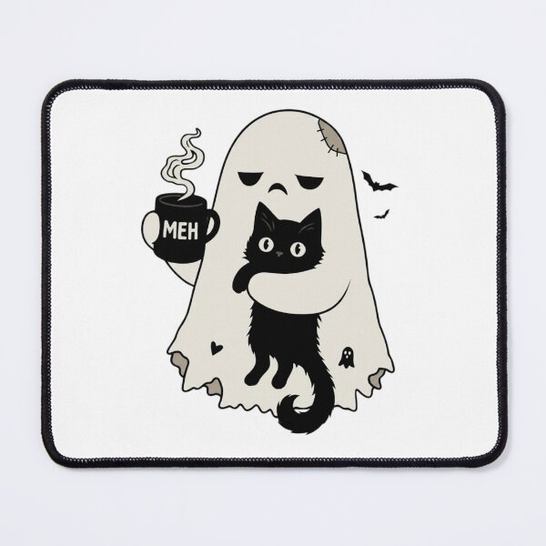 Item preview, Cute Spooky Ghost Holding Black Cat and Meh Coffee Mug designed and sold by haitrieuic96.
