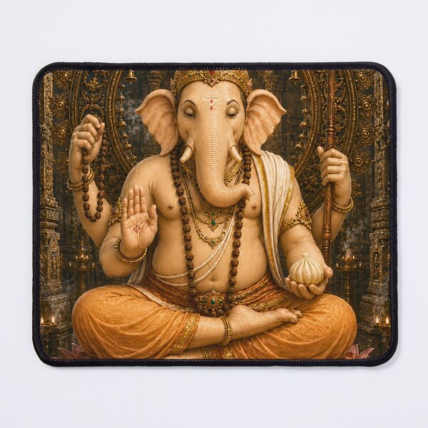 Item preview, 32 Forms of Ganapati Series – Yoga Ganapati: The Meditative Lord of Inner Peace | Museum-Quality Hindu Fine Art designed and sold by Homyar.