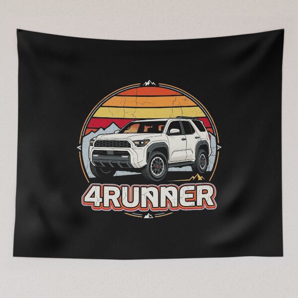 Item preview, Retro Sunset Style 6th Gen 4Runner Overlanding Camping [Black Shirt Only] designed and sold by Off-Road-Zone.