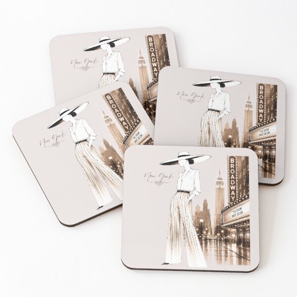 Item preview, Elegant fashion woman- New York- Broadway – Luxury Fashion Art. designed and sold by NewtBoo.