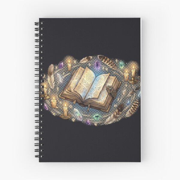 Item preview, Mystical Open Spellbook with Candles and Crystals designed and sold by GrzywaM.
