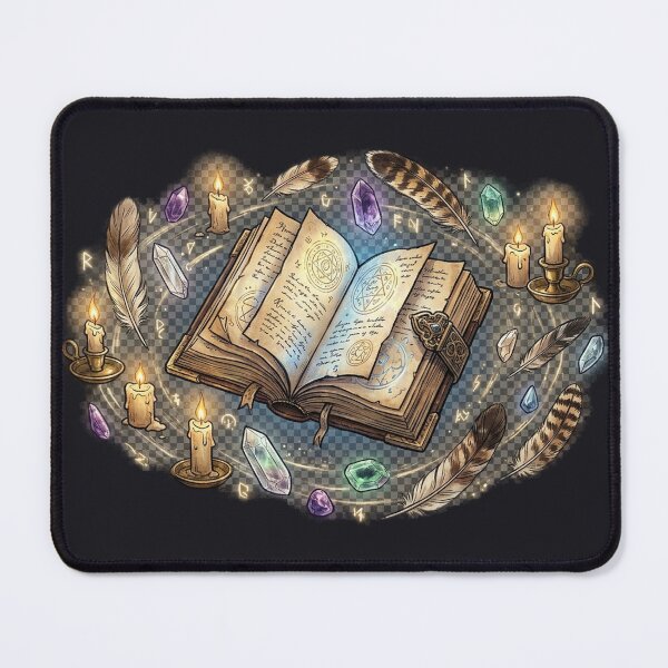 Item preview, Mystical Open Spellbook with Candles and Crystals designed and sold by GrzywaM.