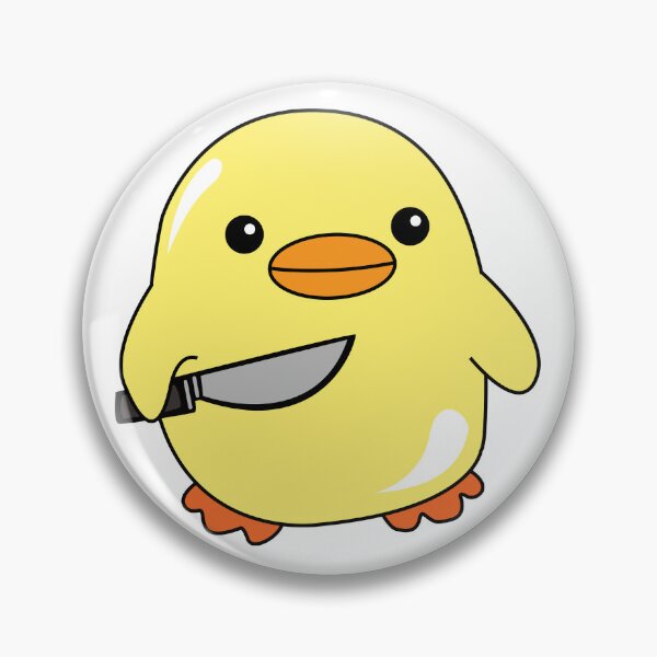 Item preview, ⁠ Cute Yellow Duck With Knife Funny Meme designed and sold by سله أرت.