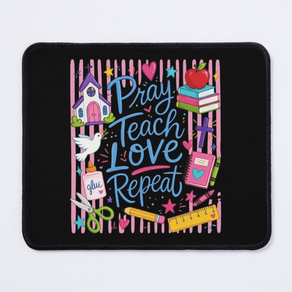 Item preview, Pray Teach Love Repeat Cute Christian Teacher Sunday School Sunday Design designed and sold by haitrieuic96.