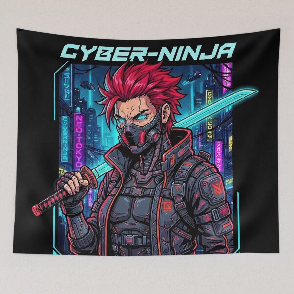 Item preview, Cyberpunk Ninja Boy Tokyo Sector 7 Anime Cyborg designed and sold by DigitalArtx-com.
