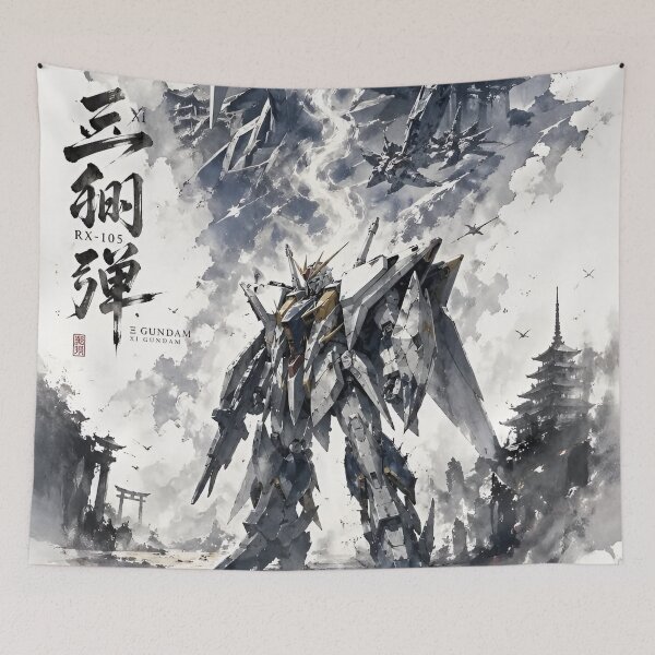 Item preview, RX-105 Ξ (Xi) Gundam | Mobile Suit Gundam Hathaway Ink Wash Mecha Art designed and sold by Dyan4.