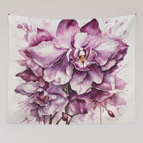 Item preview, Purple Orchid Watercolor Painting designed and sold by RawNaturePrints.