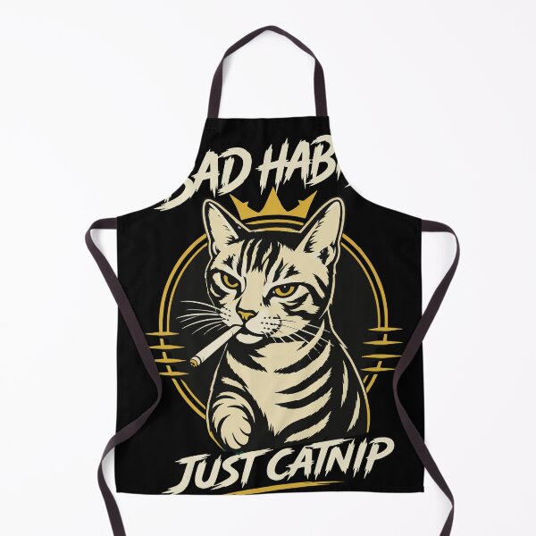 Item preview, Bad Habits Just Catnip – Luxury Funny Cat Quote with Bold Vintage Typography and Cool Attitude designed and sold by Huddy-clothes.