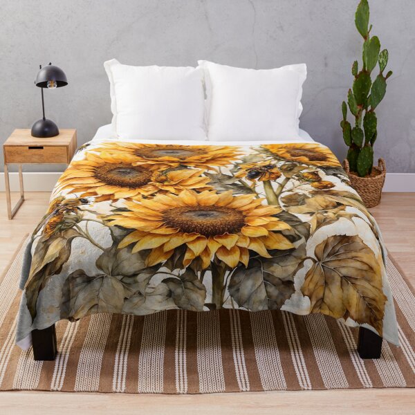Item preview, Sunflower and Bees Watercolor Painting designed and sold by RawNaturePrints.