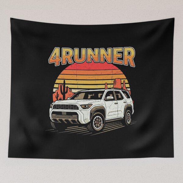 Item preview, Retro Sunset Style 6th Gen 4Runner Camping Overlanding [Black Shirt Only] designed and sold by Off-Road-Zone.
