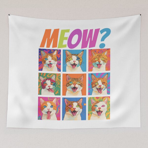 Item preview, Meow? Funny Cats Vintage Pop Art Cat Lovers designed and sold by SecretDicer.