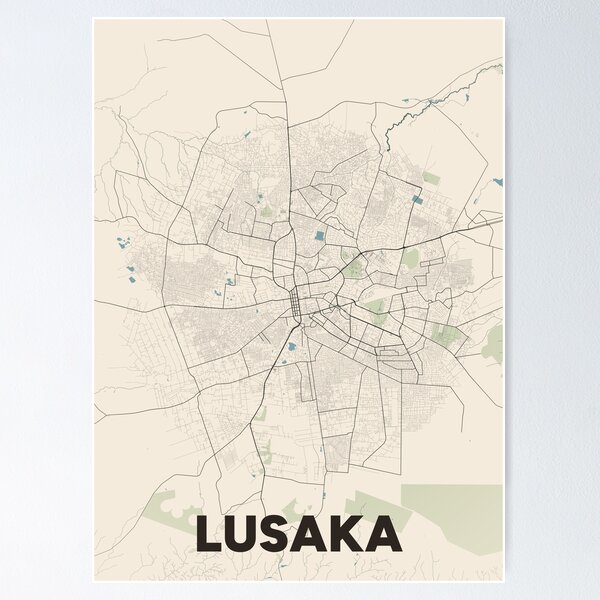 Item preview, Lusaka Map designed and sold by MapsNerd.