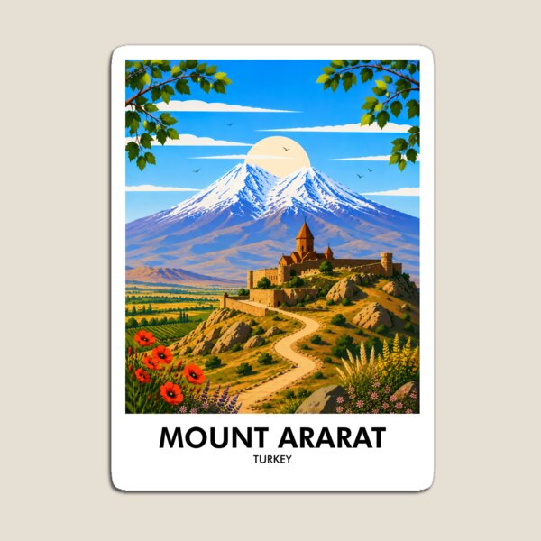 Item preview, Mount Ararat Retro Travel Print designed and sold by HomeLivingCo.